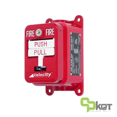 شستی اعلام حریق متعارفی ضد انفجار با قابلیت دو عملگر فعال کننده ولوسیتی مدل VDOT-SGX-32SK1