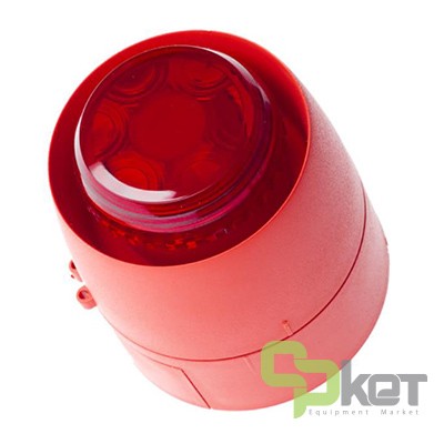 آژیر و فلاشر اعلام حریق متعارفی هوچیکی با پایه Shallow مدل CWSB-E(RED)